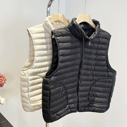 90白鹅绒2026年排骨羽绒服马甲女短款立领时尚休闲百搭简约坎肩潮