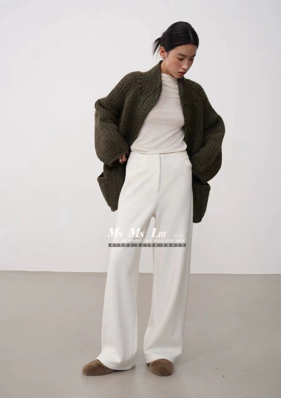 随性高智feel～本期坠爱！栗咖色气质慵懒风混色针织衫女羊毛外套