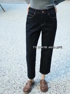 秋冬神裤 _意大利进口磨毛薄绒复古显瘦直腿九分牛仔小直筒烟管裤
