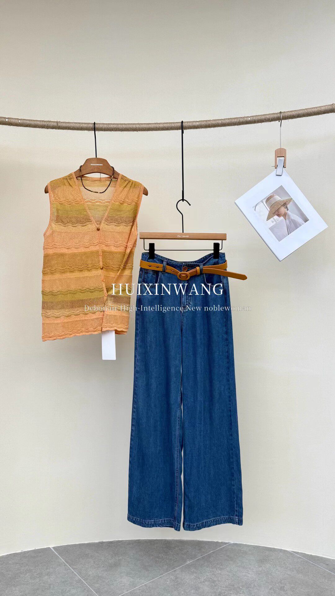 高知小香感 分量感立体钩花 夏日呼吸感进口纱线混色针织背心欧货