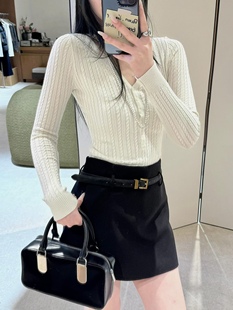 通勤休闲上衣女开衫 简系绞花V领修身 春季 简约针织衫 毛衣2026新款