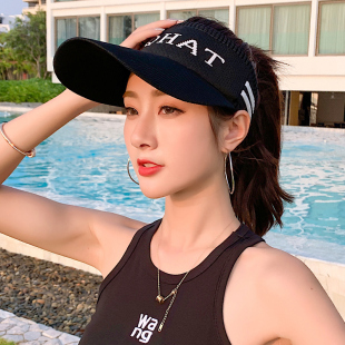 户外防嗮帽子女夏天运动休闲空顶帽韩版潮鸭舌帽女遮阳太阳帽