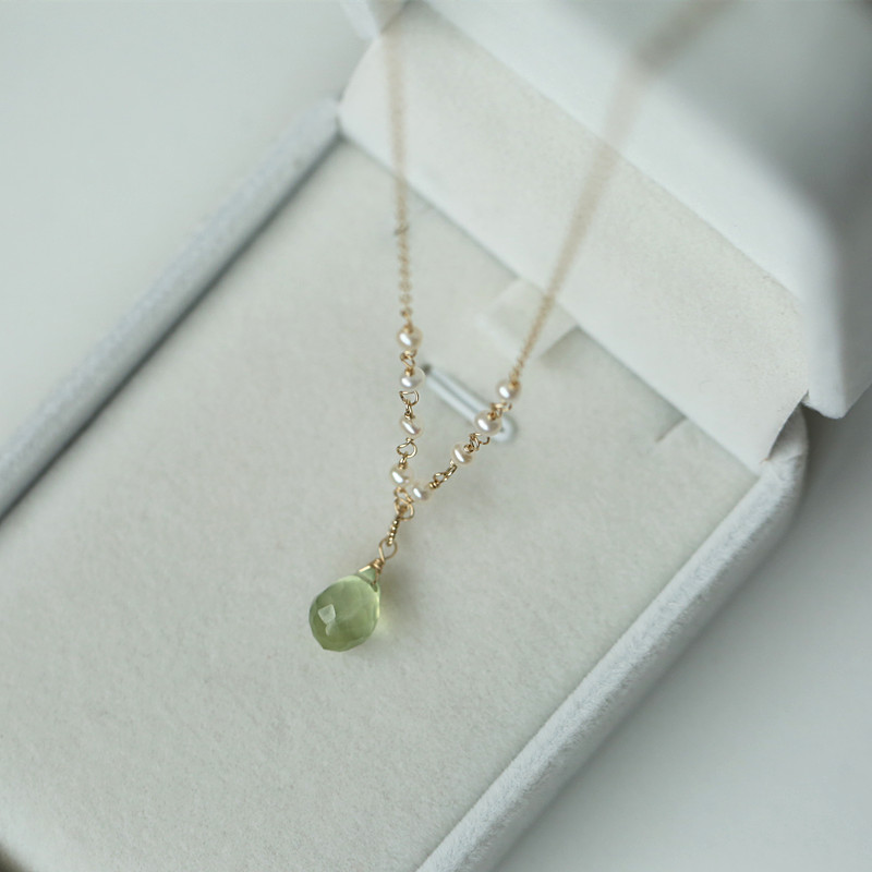 葡萄石温柔斩男锁骨链精致项链