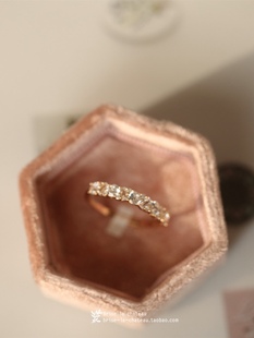 《未眠夜·繁星起》 闪闪发光的排钻戒指 爆闪925纯银镀金戒指女