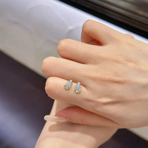 冰雪融化 日系agete同款天然海蓝宝托帕石月光石耳坠耳钉耳环女