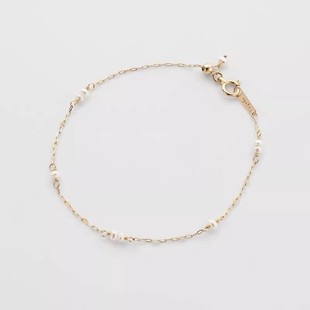日系女主 agete迷你极细美国进口14k包金淡水珍珠手链女生日礼物