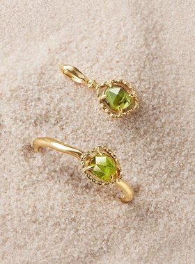 橄榄石不规则气泡s925银镀