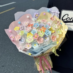 景德镇陶瓷花束成品生日礼物花束永生花送女生闺蜜妈妈实用母亲节