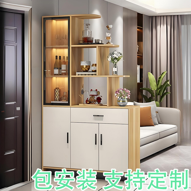 玄关柜屏风隔断入户门厅柜置物架实木架子家门口收纳柜储物柜酒柜