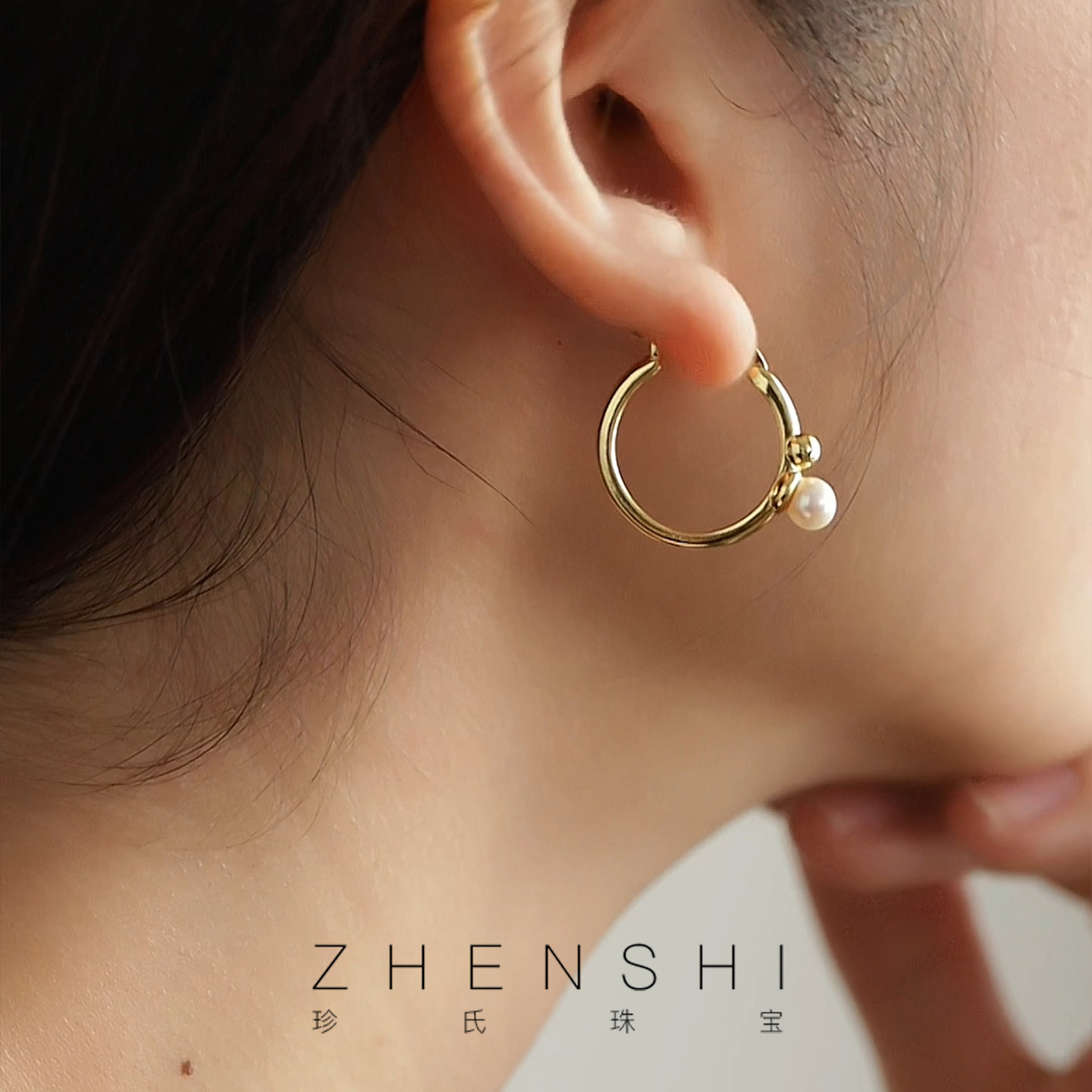 【引阳】天然淡水珍珠耳环女款 正圆金色精致简约通勤款圆满耳扣,珠宝/钻石/翡翠,耳饰,淘宝优惠券,粉丝福利购,淘宝优惠卷