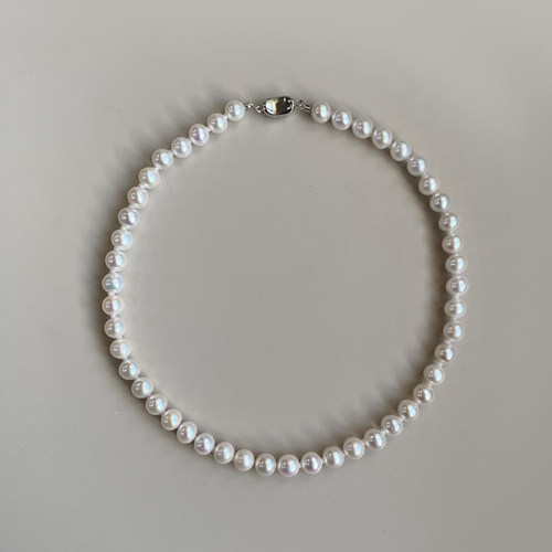 【朗朗】天然淡水珍珠项链女款 S925银气质高级感满串颈链妈妈链