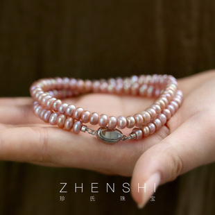 S925银炫彩时尚 天然淡水珍珠项链女款 精致感颈链锁骨链 珀斓