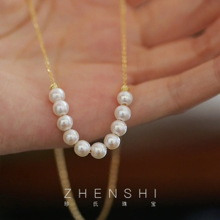 强光女款 天然淡水珍珠项链 秋冬轻奢优雅高级感颈链 倾奈