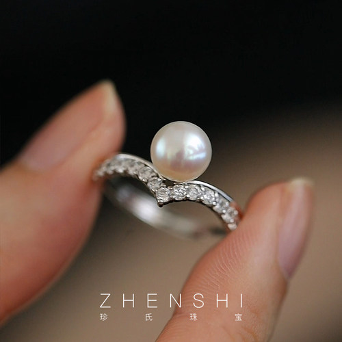 天然淡水珍珠戒指女款