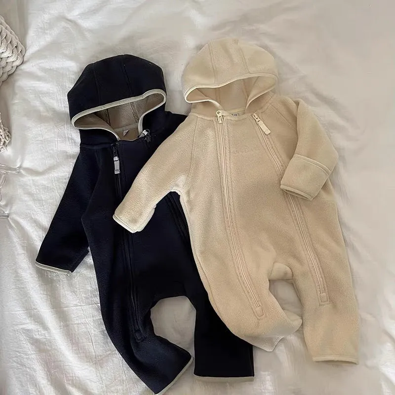 连体衣12婴儿冬装衣服摇粒绒保暖婴幼儿洋气男女宝宝冬季爬服