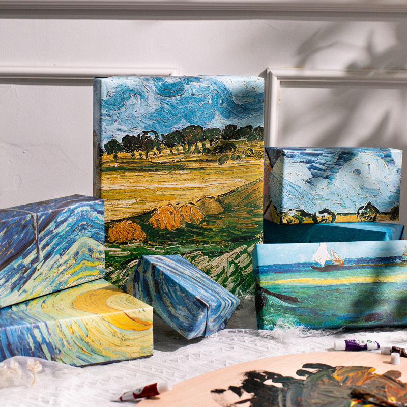 包装纸ins礼物盒纸 超大尺寸大张梵高油画包书皮A4墙贴墙纸包装,文具电教/文化用品/商务用品,包装纸/蜂窝纸,淘宝优惠券,粉丝福利购,淘宝优惠卷