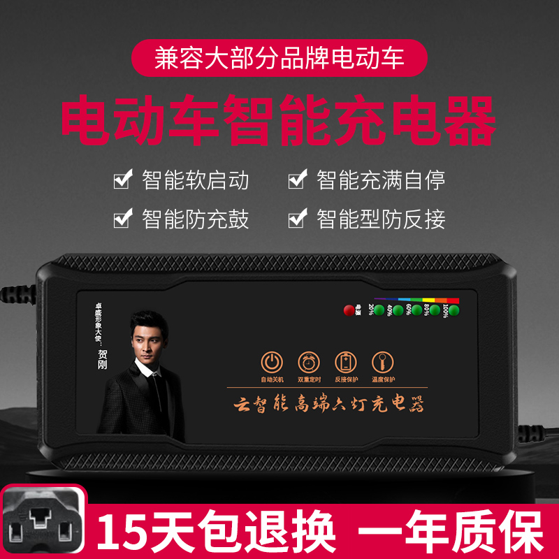 电动车电瓶充电器48V12AH60V20AH72V爱玛雅迪台铃小刀石墨烯通用