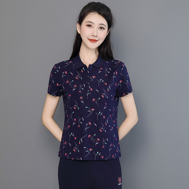 摩力克夏季女士t恤polo衫短T恤