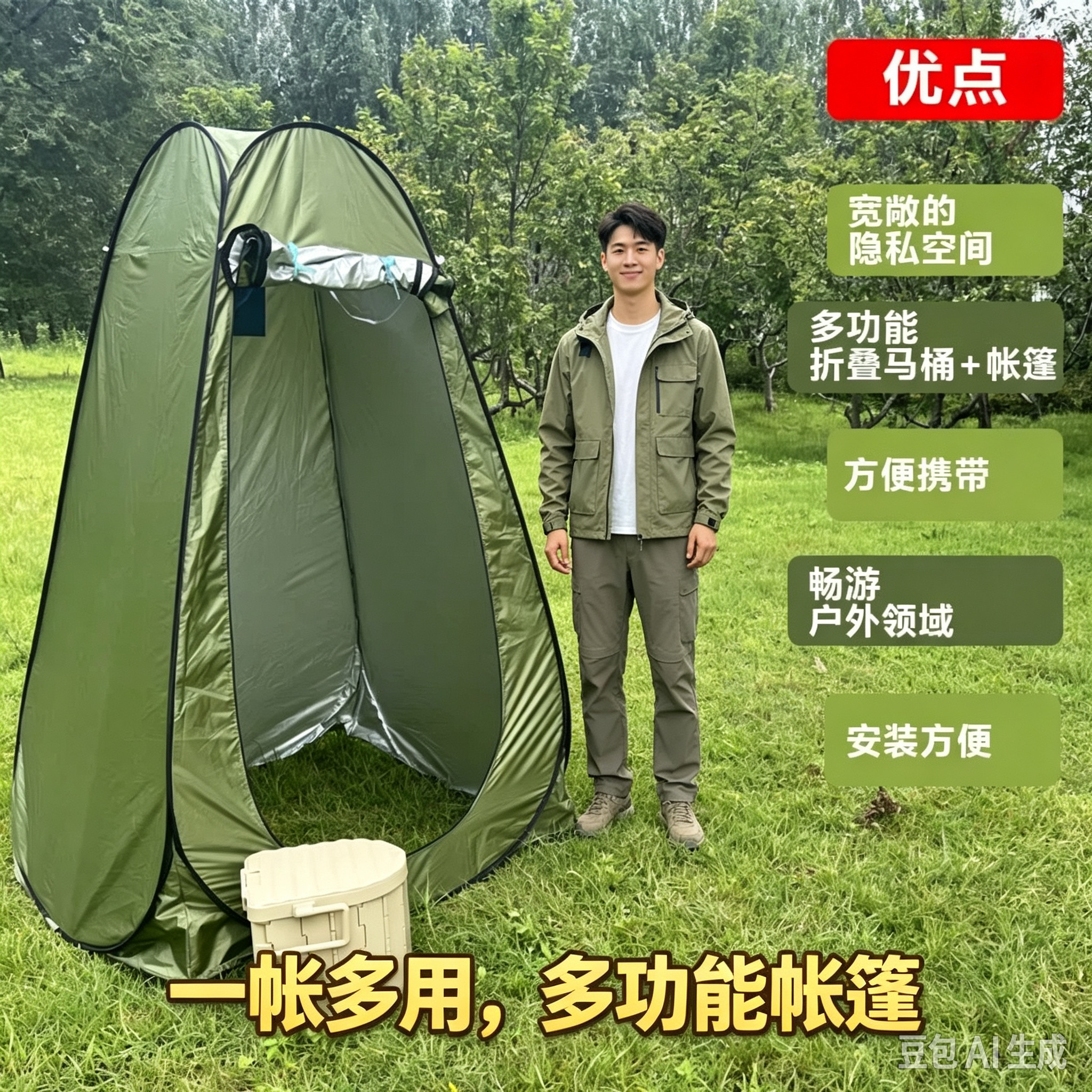 户外洗澡沐浴用帐篷家用保暖移动厕所淋浴帐篷洗澡浴罩围挡便携式
