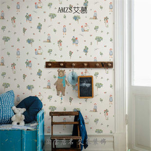 墙纸女孩卧室儿童房墙布无缝全屋环保卡通壁布2026新款高级感壁纸