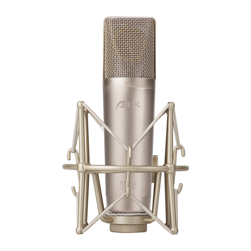 AIX RS-6A  大振膜电容麦克风套装送转换器 送支架 手机直播电脑