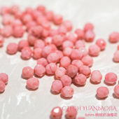 6mm火磨珠50颗 桃桃奶油樱花 捷克进口水晶珠火光枣珠饰品HM6114