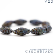 16x8mm捷克进口海螺珠 缥蓝复古金棕椭圆古董珠串珠手链贝壳diy