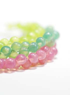 6x5mm捷克进口古董珠 薄绿粉色黄绿蘑菇珠粉色吊坠手链耳环diy