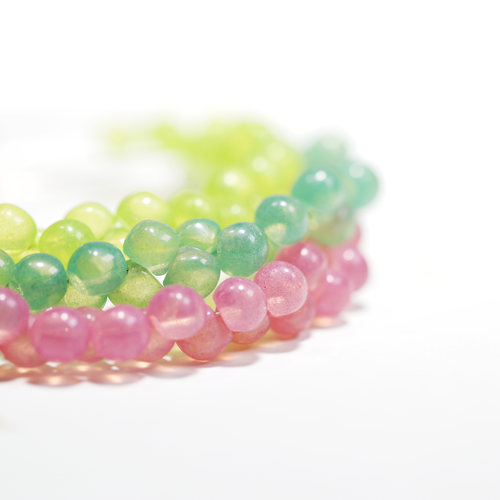 6x5mm捷克进口古董珠 薄绿粉色黄绿蘑菇珠粉色吊坠手链耳环diy