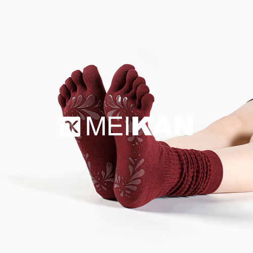 瑜伽袜子五趾袜中筒防滑袜