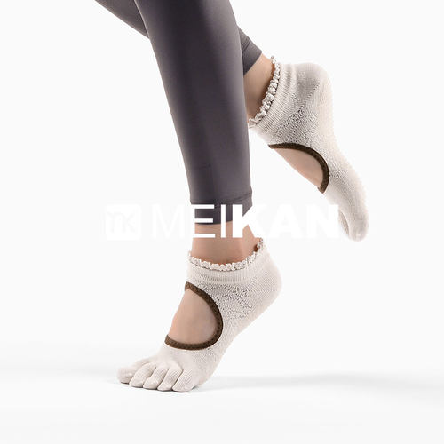 MEIKAN花边五指袜露背防滑瑜伽袜