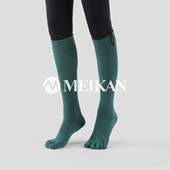 MEIKAN瑜伽袜子女五指袜钻石防滑长筒运动小腿袜普拉提袜子地板袜