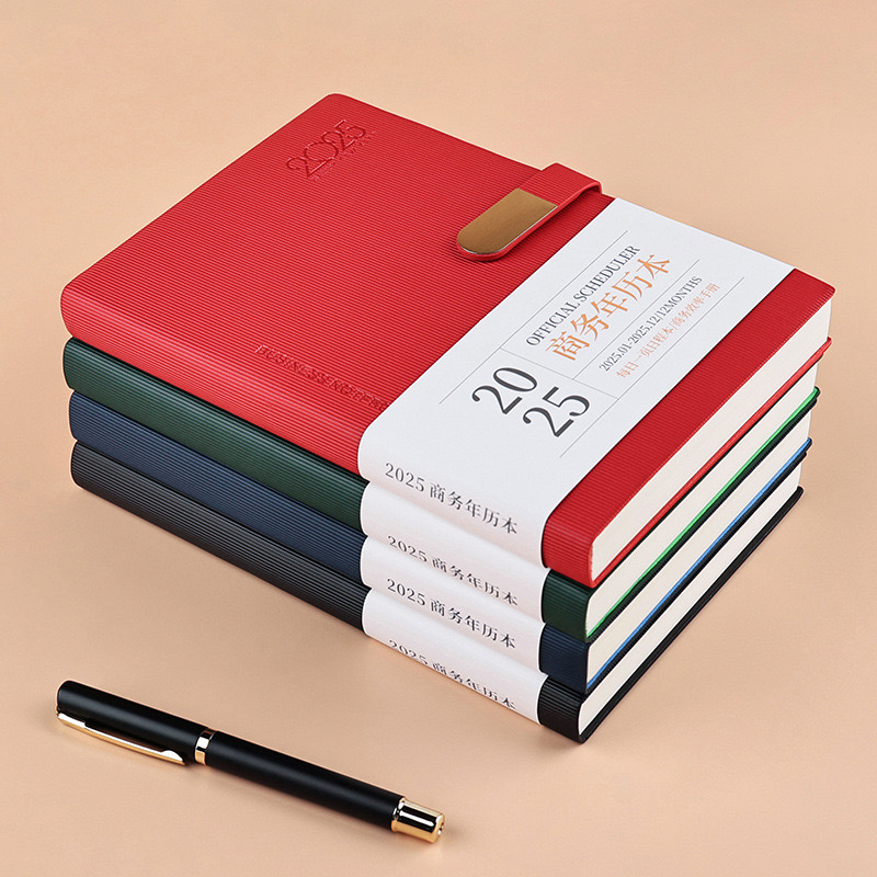 2025年历日程本A5复古每日计划表大号商务办公笔记本A4时间管理