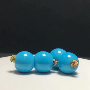 天然保真原矿蓝绿松石苹果圆鼓珠散珠佛珠桶珠星月菩提diy配饰品