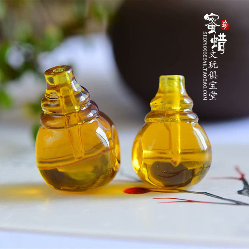 多米尼加蜜蜡蓝珀佛头三通一体奶嘴天空蓝高蓝手串佛珠diy配饰