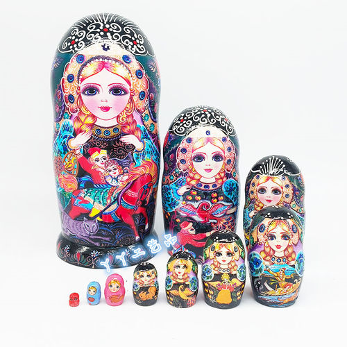烤漆俄罗斯套娃儿童木制玩具