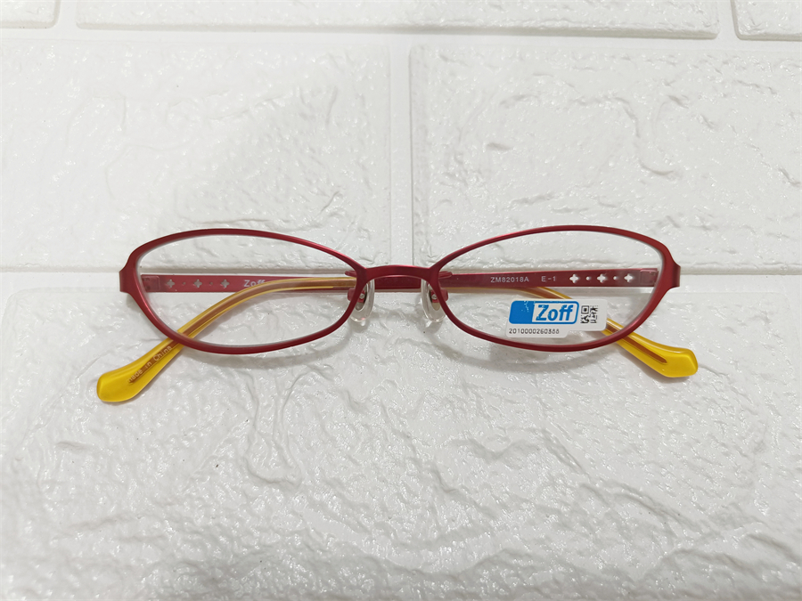 佐芙外贸原单小猫眼金属眼镜淑女文艺全框小镜面眼镜素颜红色Zoff