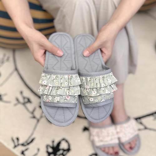 吸汗棉布手工布艺拖鞋静音布底