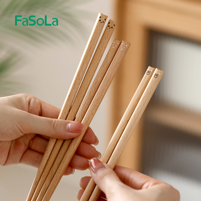 FaSoLa可爱天然木无漆无蜡筷子