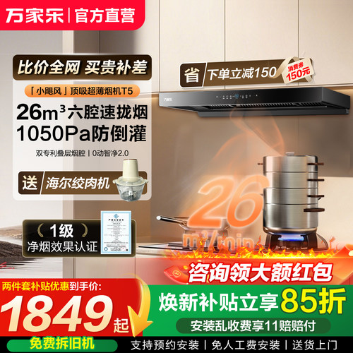 以旧换新飓风大吸力烟灶套装