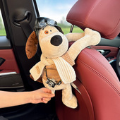 小狗车载纸巾盒车用卫生纸盒挂式 饰 扶手箱公仔玩偶可爱车内女生装