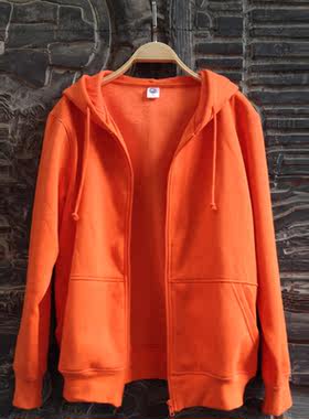 空白加绒卫衣定制批发印LOGO秋冬季开衫带帽男女卫衣定做活动班服