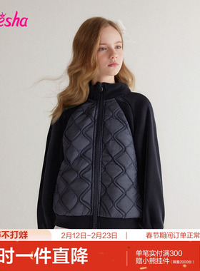 笛莎官旗童装女童外套2024秋冬季新款中大童女孩宝宝儿童加厚棉服