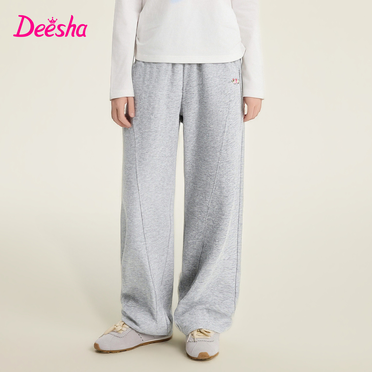 笛莎官方旗舰童装女童休闲裤春季新款大童女孩儿童柔软耐磨阔腿裤