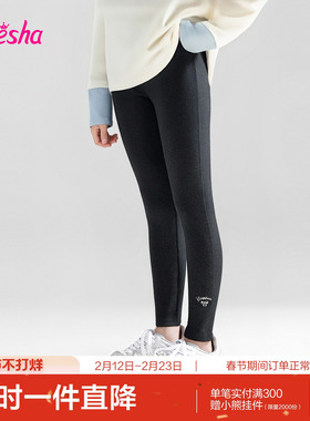 笛莎官方旗舰童装女童加绒打底裤秋冬季新款女孩儿童时尚保暖裤子