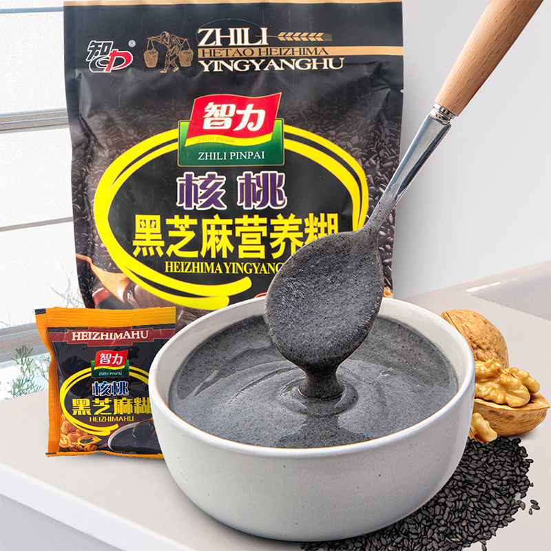 智力核桃黑芝麻糊700g500g小袋装含糖甜即食营养早餐健康冲饮食品 咖啡/麦片/冲饮 芝麻糊 原图主图