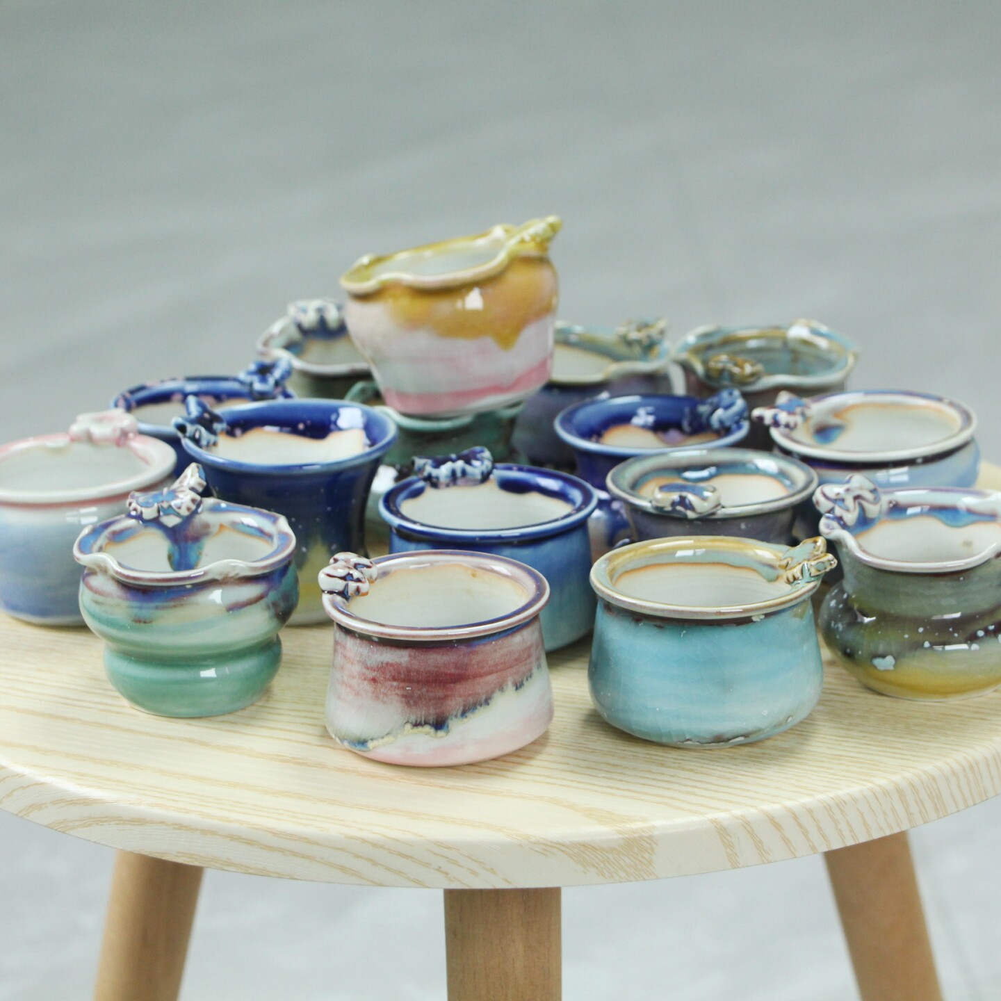 景德镇白泥陶瓷手工拉坯冰裂可爱糖果控型迷你小号多肉植物花盆