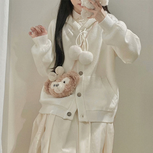 BearDoll2024秋冬新款 毛茸茸外套开衫 毛衣针织学院风毛绒绒 秋装