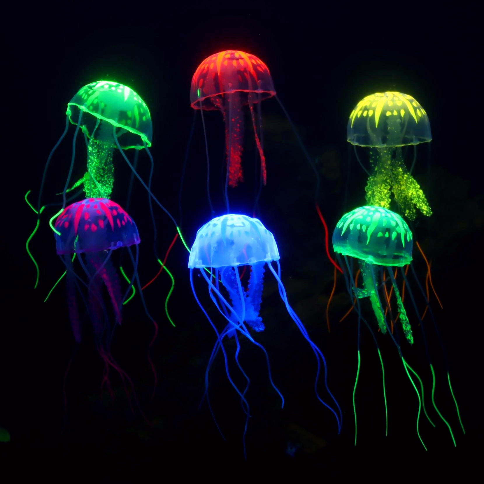 仿真硅胶荧光水母水族用品鱼缸造景装饰仿真鱼水草