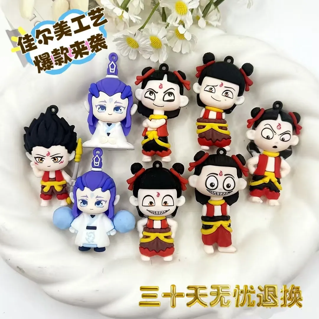 卡通哪吒敖丙公仔鱼缸造景漂浮挂件摆件电影周边小玩偶盲盒